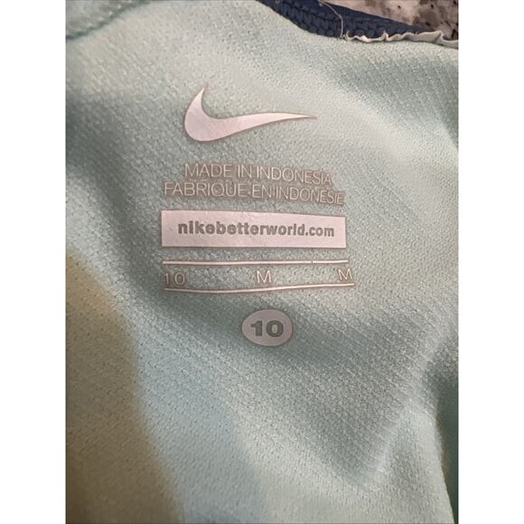 NIKE DRI-FIT Size 10 Womens Med Blue Lined Wireless Racerback Sports Tankini - Picture 5 of 8